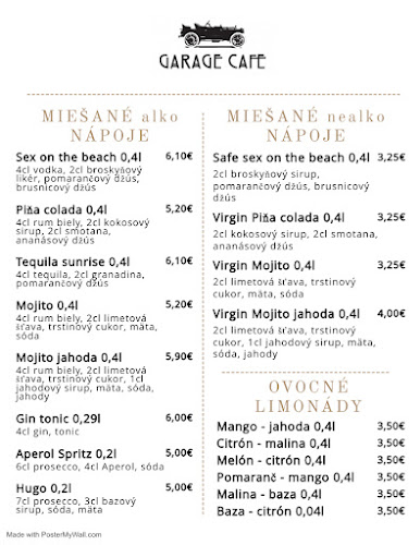 Opinii despre Garage Cafe în Partizánske - Gastronómia a pohostinstvo