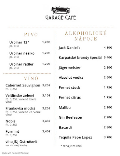 Garage Cafe - Partizánske