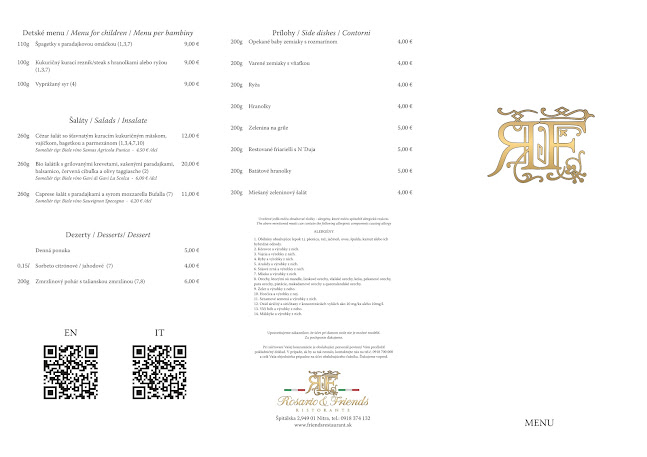 Opinii despre Friends & Rosario Ristorante în Nitra - Gastronómia a pohostinstvo