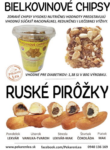 Pekáreň Lea - Ruské pirôžky, bielkovinové chipsy