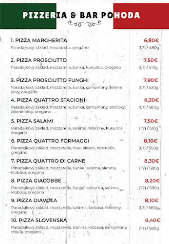 Pizzeria & bar Pohoda - Gastronómia a pohostinstvo