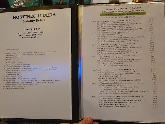 Hostinec U deda - Gastronómia a pohostinstvo