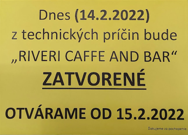 RIVERI Caffe & Bar - Gastronómia a pohostinstvo