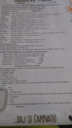 Pizzeria Mondo - Gastronómia a pohostinstvo