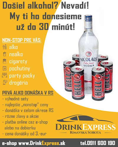 Opinii despre DrinkExpress RS - expresná donáška alkoholu, cigariet a pochutín în Rimavská Sobota - Gastronómia a pohostinstvo