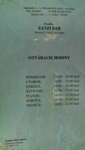Zanzi bar Nová Baňa