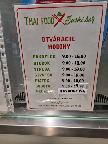Opinii despre THAI Food & Sushi Bar în Liptovský Mikuláš - Gastronómia a pohostinstvo