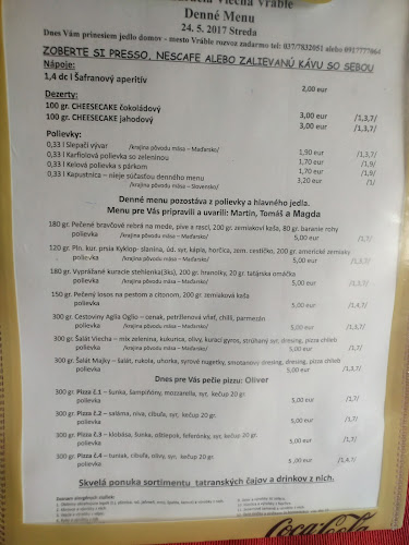 REŠTAURÁCIA VIECHA - Gastronómia a pohostinstvo