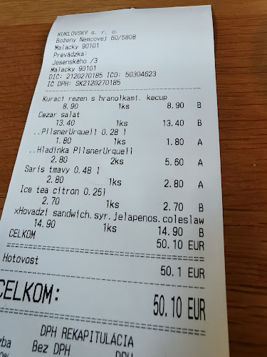 Malacká Plzeňka - Gastronómia a pohostinstvo