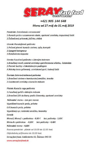 Fast Food Seray - Gastronómia a pohostinstvo