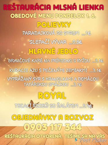 Opinii despre Reštaurácia Mlsná lienka în Kráľová - Gastronómia a pohostinstvo