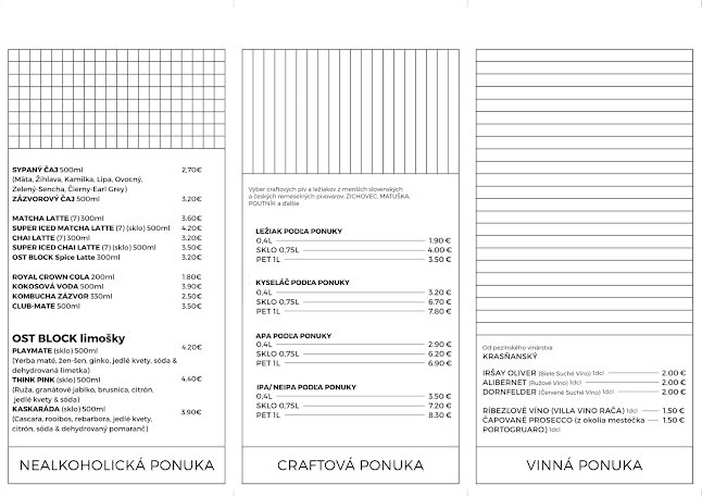 Ost block - Gastronómia a pohostinstvo