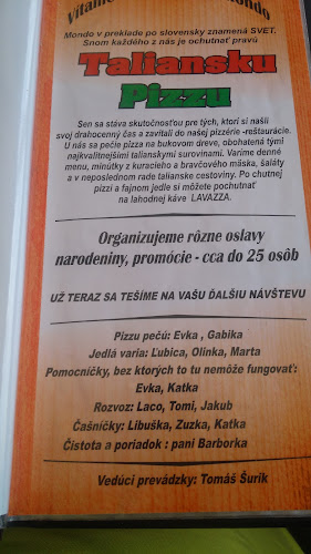 Opinii despre Pizzeria Mondo în Lučenec - Gastronómia a pohostinstvo