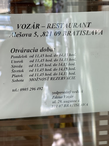 Vozár Restaurant- Classic European Cuísine - Ružinov