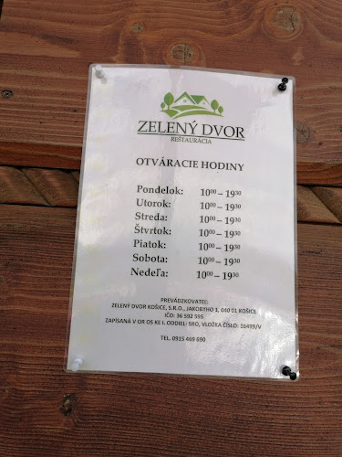 Comentarii opinii despre Reštaurácia Zelený Dvor