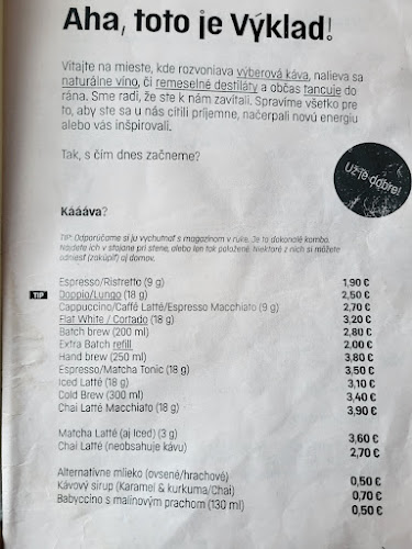 Opinii despre VÝKLAD | káva & viac în Banská Bystrica - Gastronómia a pohostinstvo