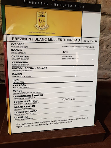 Opinii despre The Slovak National Collection of Wines în Bratislava - Gastronómia a pohostinstvo