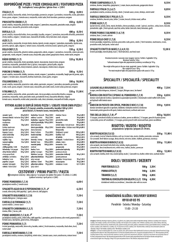 Reštaurácia ITALIANA - Gastronómia a pohostinstvo