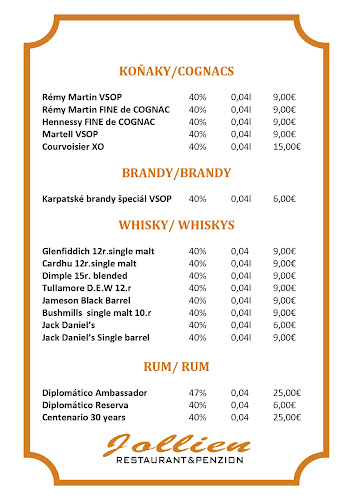 Penzión a Reštaurácia Jollien - Gastronómia a pohostinstvo