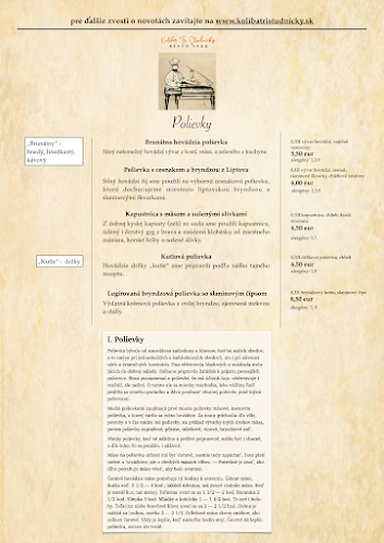 KOLIBA TRI STUDNIČKY u Tomášovcov - Gastronómia a pohostinstvo