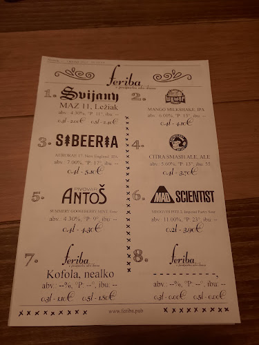 Opinii despre Feriba Pub - craft beer alehouse în Bratislava - Gastronómia a pohostinstvo