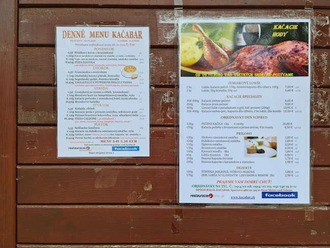 Kačabar - Gastronómia a pohostinstvo