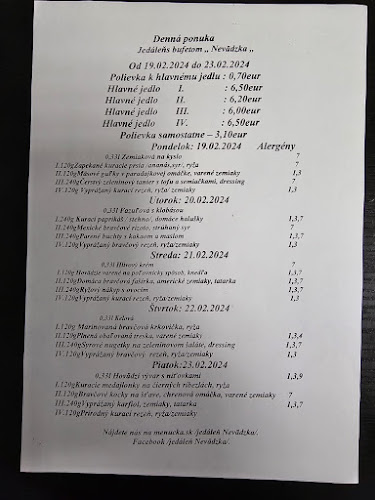 Jedáleň Nevädzka - obedy, denné menu, rozvoz Ružinov
