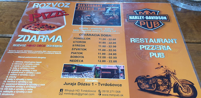 Opinii despre Harley Davidson pub în Tvrdošovce - Gastronómia a pohostinstvo