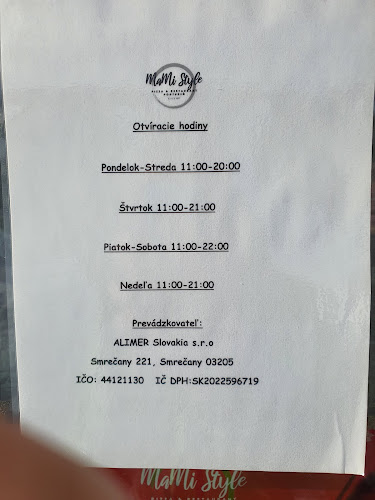 MaMi Style Pizza & Restaurant - Podtureň