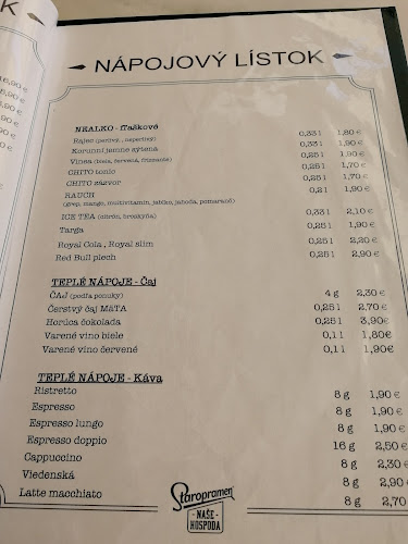 Naše Hospoda – Karloveská - Gastronómia a pohostinstvo