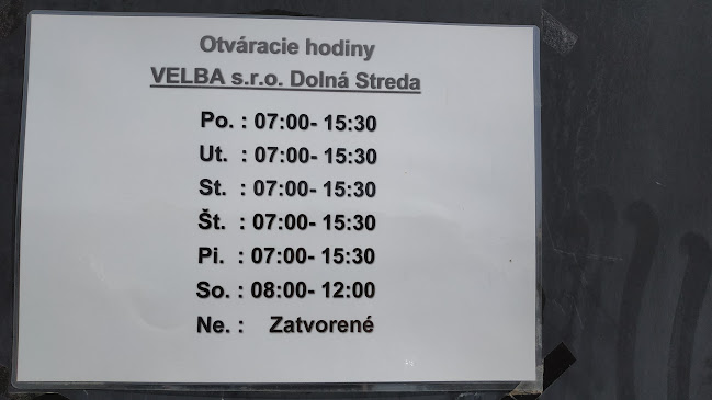 Opinii despre Velba, S.r.o. în Dolná Streda - Gastronómia a pohostinstvo