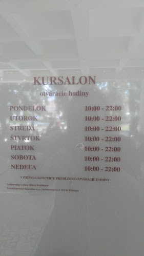 Opinii despre Kursalon în Piešťany - Gastronómia a pohostinstvo