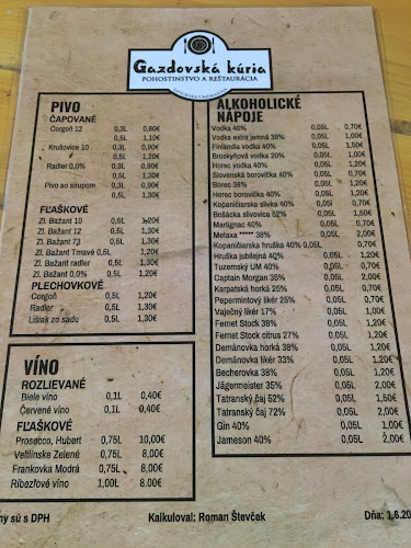 Opinii despre Gazdovská kúria reštaurácia, pohostinstvo în Liptovská Ondrašová - Gastronómia a pohostinstvo