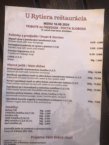 U rytiera Devin restauracia