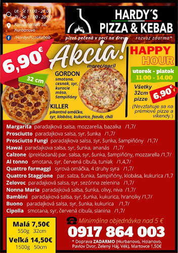 Opinii despre Hardy's Pizza & Kebab în Hurbanovo - Gastronómia a pohostinstvo