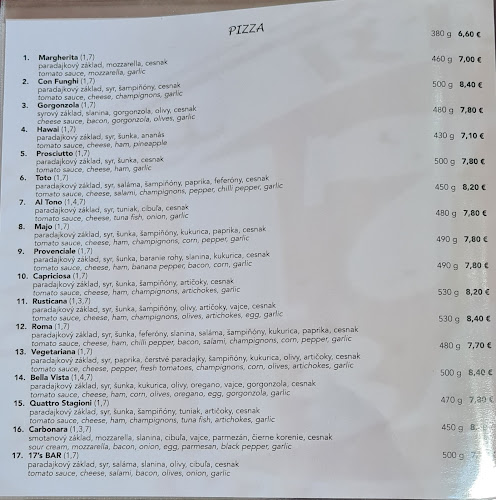 Opinii despre 17’s BAR în Bratislava - Gastronómia a pohostinstvo