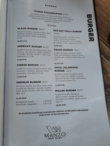 Opinii despre Manzo Steak & Burger în Žilina - Gastronómia a pohostinstvo
