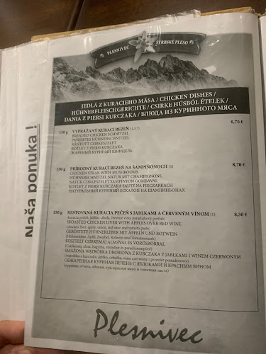 Reštaurácia Plesnivec - Gastronómia a pohostinstvo