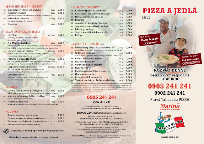 Reštaurácia Marína - rozvoz pizza, terasa