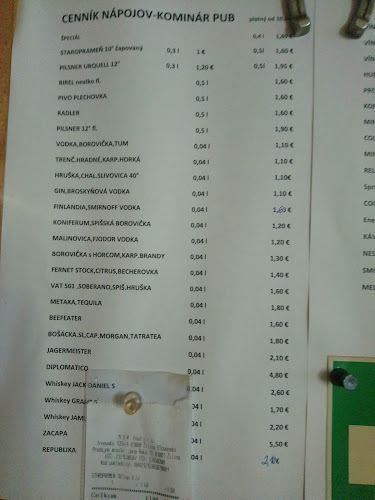 Opinii despre Kominár Pub în Žilina - Gastronómia a pohostinstvo