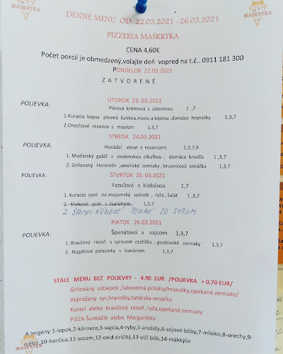 Maškrtka - Gastronómia a pohostinstvo