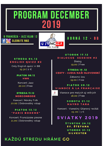 Opinii despre U Francúza - Jazz Klub 12 în Banská Bystrica - Gastronómia a pohostinstvo
